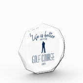 Golfer Golf Course Quote Monogrammed Blue White Fotoblokken (Links)