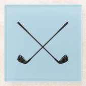 Golfer Golf Crest Blue Pattern Onderzetter (Voorkant)