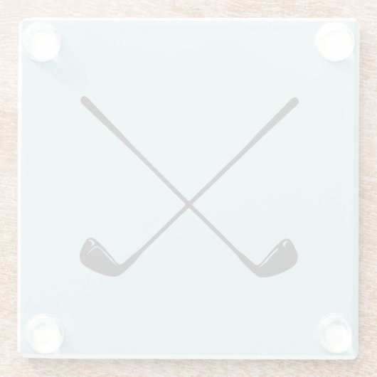 Golfer Golf Crest Blue Pattern Onderzetter Glazen Onderzetter (Achterkant)