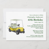 Golfer Golf Golfing 40th Birthday Invitation Kaart (Achterkant)