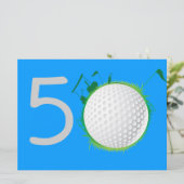 Golfer Golf Golfing 40th Birthday Invitation Kaart (Staand voorkant)