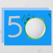 Golfer Golf Golfing 40th Birthday Invitation Kaart (Voorkant / Achterkant)
