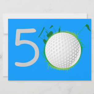 Golfer Golf Golfing 40th Birthday Invitation Kaart