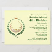 Golfer Golf Golfing 40th Birthday Invitation Kaart (Achterkant)
