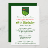 Golfer Golf Golfing 65th Birthday Invitation Kaart (Voorkant / Achterkant)