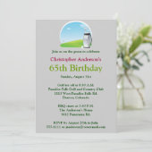 Golfer Golf Golfing 65th Birthday Invitation Kaart (Staand voorkant)