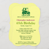 Golfer Golf Golfing 65th Birthday Invitation Kaart (Voorkant / Achterkant)