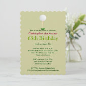 Golfer Golf Golfing 65th Birthday Invitation Kaart (Staand voorkant)