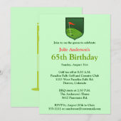 Golfer Golf Golfing 65th Birthday Invitation Kaart (Voorkant / Achterkant)