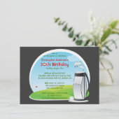 Golfer Golf Golfing Bag en Clubs 30th Birthday Kaart (Staand voorkant)