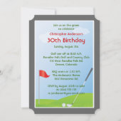 Golfer Golf Golfing Ball en Flag 30th Birthday Kaart (Voorkant)