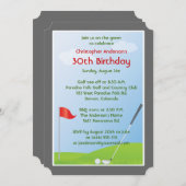 Golfer Golf Golfing Ball en Flag 30th Birthday Kaart (Voorkant / Achterkant)