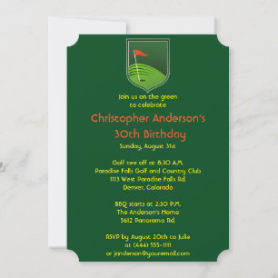Golfer Golf Golfing Ball en Flag 30th Birthday Kaart