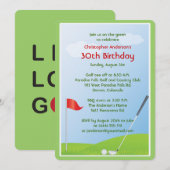 Golfer Golf Golfing Ball en Flag 30th Birthday Kaart (Voorkant / Achterkant)