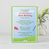 Golfer Golf Golfing Ball en Flag 30th Birthday Kaart (Staand voorkant)