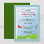 Golfer Golf Golfing Ball en Flag 30th Birthday Kaart (Voorkant / Achterkant)