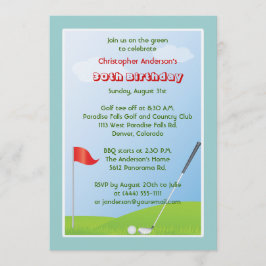 Golfer Golf Golfing Ball en Flag 30th Birthday Kaart