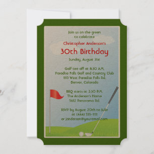 Golfer Golf Golfing Ball en Flag 30th Birthday Kaart
