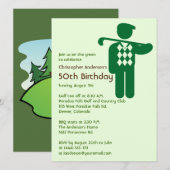 Golfer Golf Golfing Green Brown 50th Birthday Kaart (Voorkant / Achterkant)