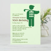 Golfer Golf Golfing Green Brown 50th Birthday Kaart (Staand voorkant)