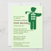 Golfer Golf Golfing Green Brown 50th Birthday Kaart (Voorkant)