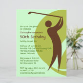 Golfer Golf Golfing Green Brown 50th Birthday Kaart (Staand voorkant)