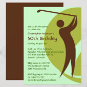 Golfer Golf Golfing Green Brown 50th Birthday Kaart (Voorkant / Achterkant)