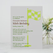 Golfer Golf Golfing Green Flag 50th Birthday Kaart (Staand voorkant)