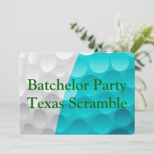 Golfer Golf Golfing Green-vrijgezellenfeest. Invit Kaart (Staand voorkant)