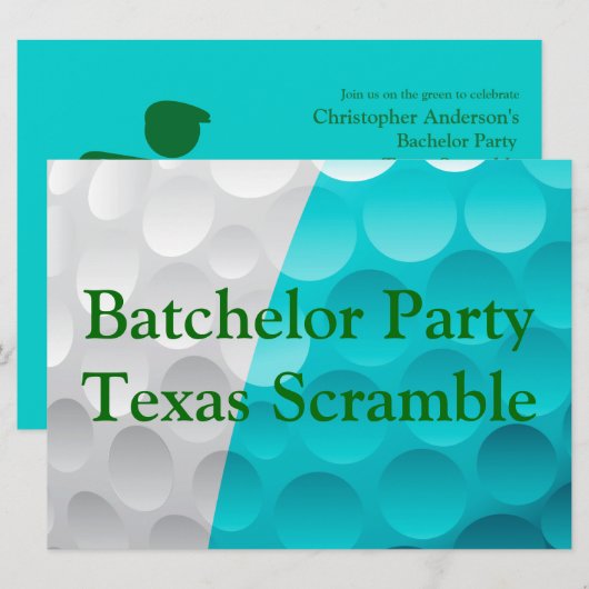 Golfer Golf Golfing Green-vrijgezellenfeest. Kaart (Voorkant / Achterkant)