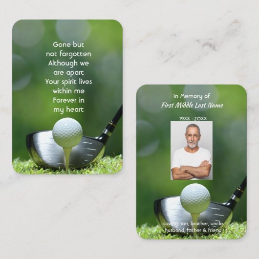 Golfer Golf Golfsouvenir Visitekaartje (Voorkant / Achterkant)