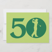 Golfer Golf Green 50th Birthday Invitation Kaart (Voorkant)
