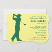 Golfer Golf Green tan 40th Birthday Invitation Kaart (Achterkant)