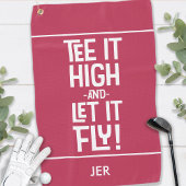 Golfer Golf Humor Funny Sports Custom Magenta Red Golfhanddoek
