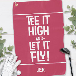 Golfer Golf Humor Grappig Sport Aangepast Magenta  Golfhanddoek