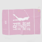 Golfer Golf Humor Grappig Sport Initialen Meisjes  Golfhanddoek (Horizontaal)