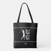 Golfer Golf Humor Grappig Sport Modern Zwart Wit Tote Bag (Achterkant)