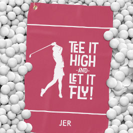 Golfer Golf Humor Grappige Sport Modern Magenta Ro Golfhanddoek