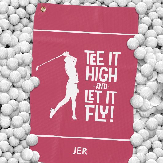Golfer Golf Humor Grappige Sport Modern Magenta Ro Golfhanddoek