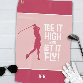 Golfer Golf Humor Grappige Sport Modern Magenta Ro Golfhanddoek