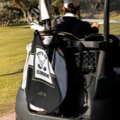 Golfer Golf Modern Monogram Pro Sport Zwart Goud Golfhanddoek