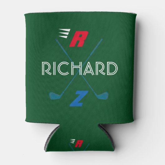 Golfer golf monogram blikjeskoeler (Voorkant)