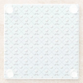 Golfer Golf Pattern Blue Pattern Glazen Onderzetter (Achterkant)