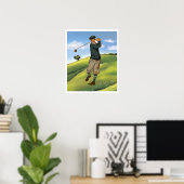  Golfer Golf Print (Thuiskantoor)
