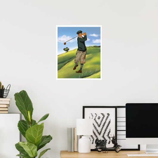 Golfer Golf Print (Thuiskantoor)