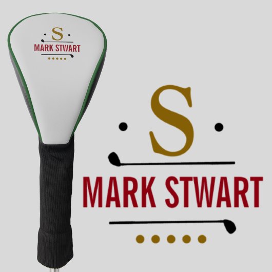 Golfer / golf-speler monogram golfheadcover