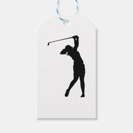 Golfer Golf Sport Persoon Silhouet    Cadeaulabel (Voorkant)
