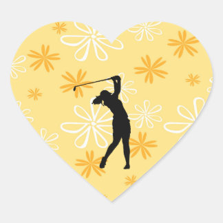 Golfer Golf Sports Person Silhouette Hart Sticker