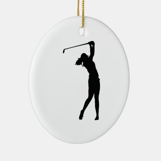 Golfer Golf Sports Person Silhouette Snow Wereldbo Keramisch Ornament (Rechts)