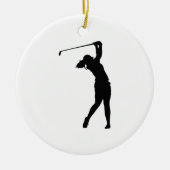 Golfer Golf Sports Person Silhouette Snow Wereldbo Keramisch Ornament (Voorkant)